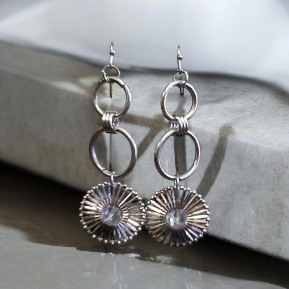 3 for $15 Layered Silver Hoop Dangle Earrings